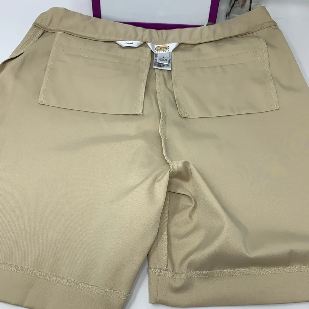 Talbots Women’s Beige Chino Bermuda Shorts Size 8P High Rise Flat Front Stretch - Picture 8 of 11
